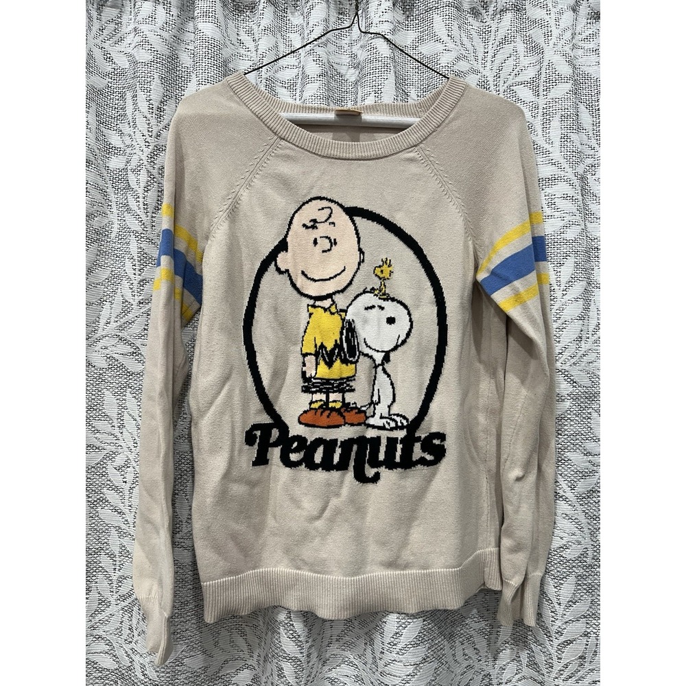 Vintage Size Small Knitted Peanuts Pullover Sweater Snoopy Charlie Brown